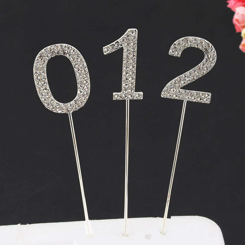 

1 шт. блестящие топперы для торта торты из сплава Стразы Декор для детского дня рождения украшение на свадьбу годовщину