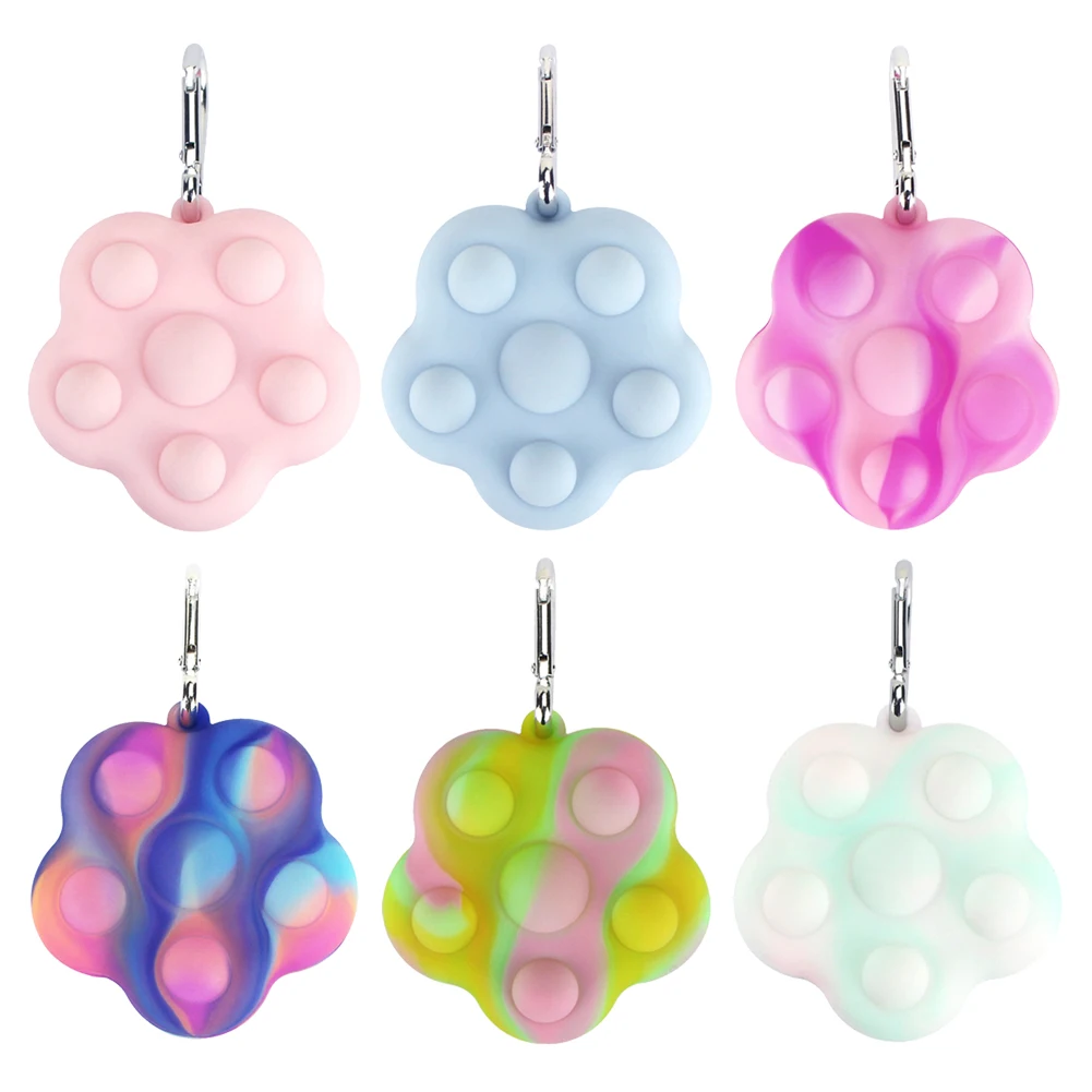 

Glow in the Dark Fidget Toys Reliver Stress Toy Cat Paw Shape Keychain Sensory Luminous Antistress Children Toy Free Shipping