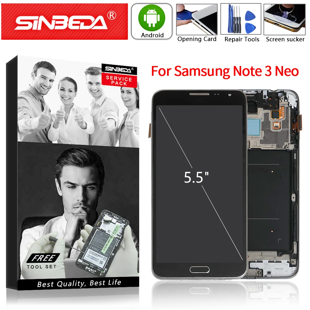 Super AMOLED для Samsung Galaxy Note 3 Neo N7505 ЖК дисплей сенсорный экран дигитайзер в сборе Mini