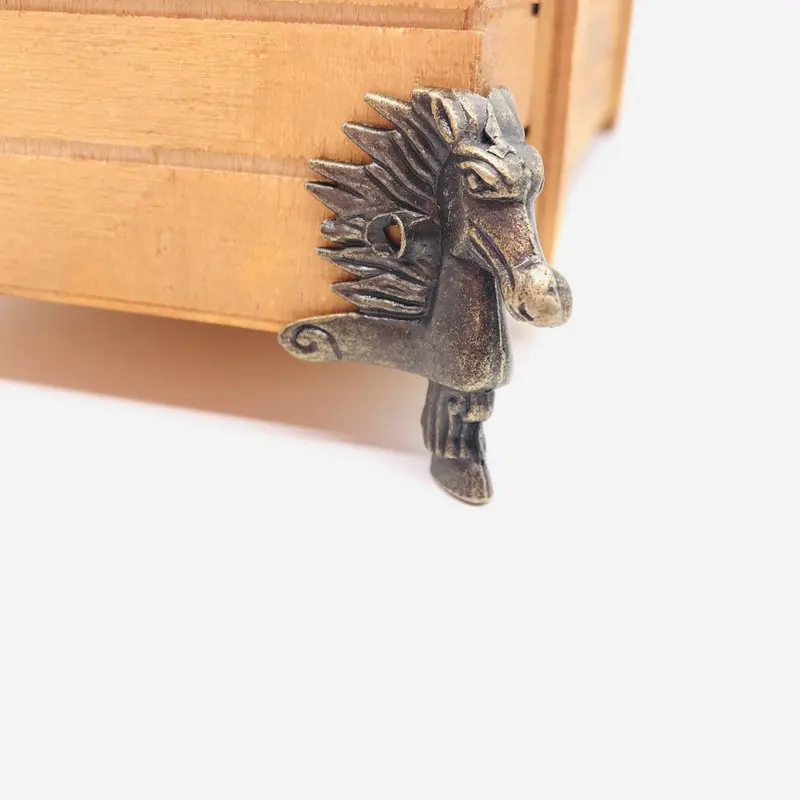 1 шт. 28*39 мм античная бронза голова лошади ювелирные изделия Подарочная коробка