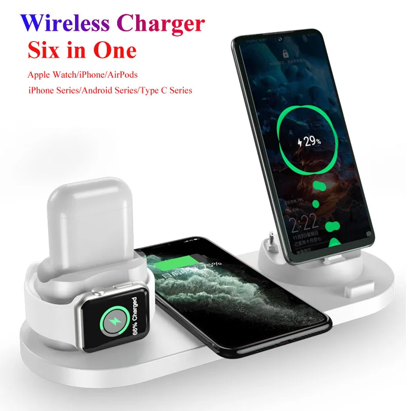 

3 In 1 Fast Charging Station For Apple Watch IWatch AirPods Pro IPhone 12 11 Pro XS XR Wireless Charger Dock Station for Samsung
