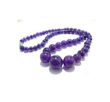 + 00276 превосходное 6-14 мм аметистовое ожерелье 17 '𧪪 с покрытием из белого