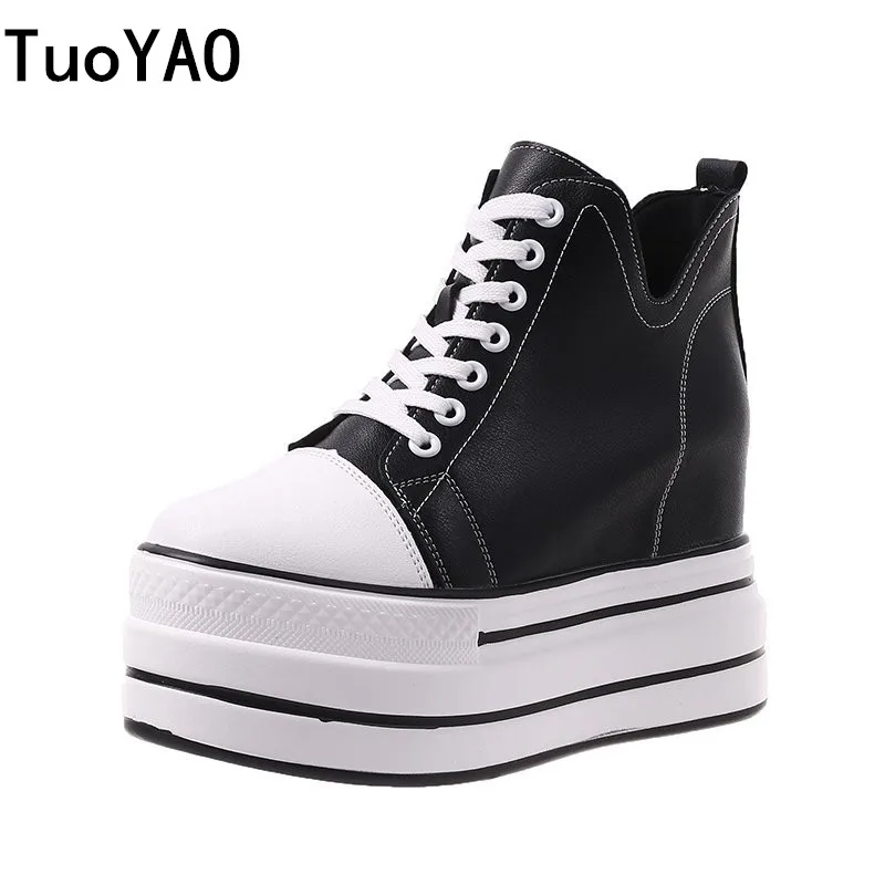 Женские ботильоны Осенняя обувь из искусственной кожи женские высокие кроссовки