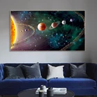 Настенная картина с изображением планеты на солнечной батарее, настенные плакаты для гостиной, домашний декор