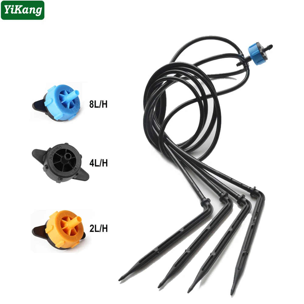

Arrow Dripper 2L/4L/8L Micro Drip Irrigation Dripper Elbow Emitters Drop Irrigation Watering Kits 4 Curved Arrows For 3/5mm Hose