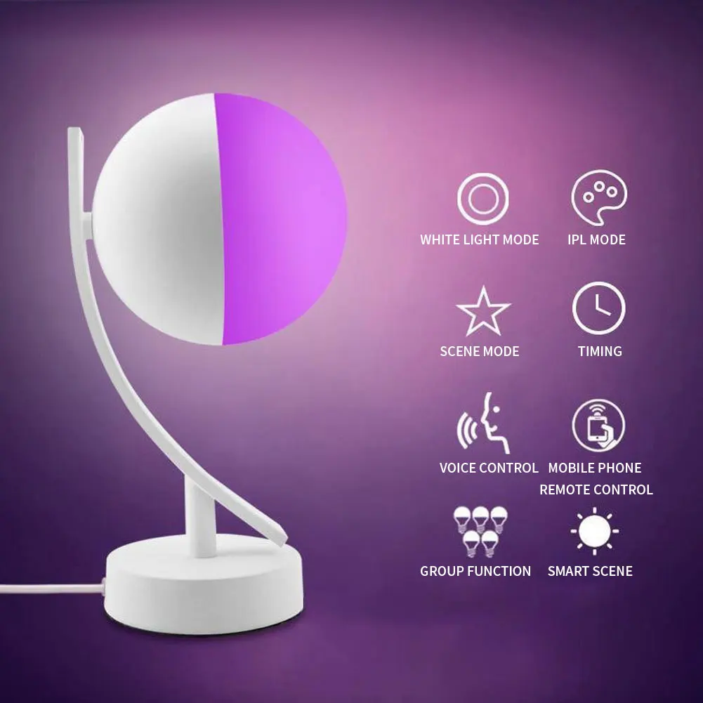 Умная настольная Светодиодная лампа с Wi-Fi приглушаемый ночсветильник RGB для