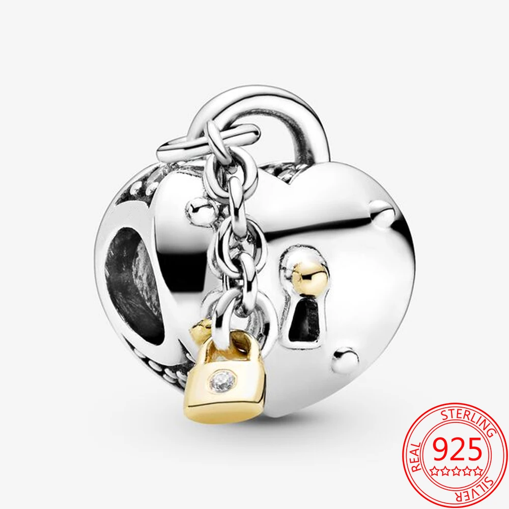 

Изысканные 925 пробы серебро двухцветный высекательный пресс машины для любовь подвески в виде замков, соответственные Пандоре обаятельные ...