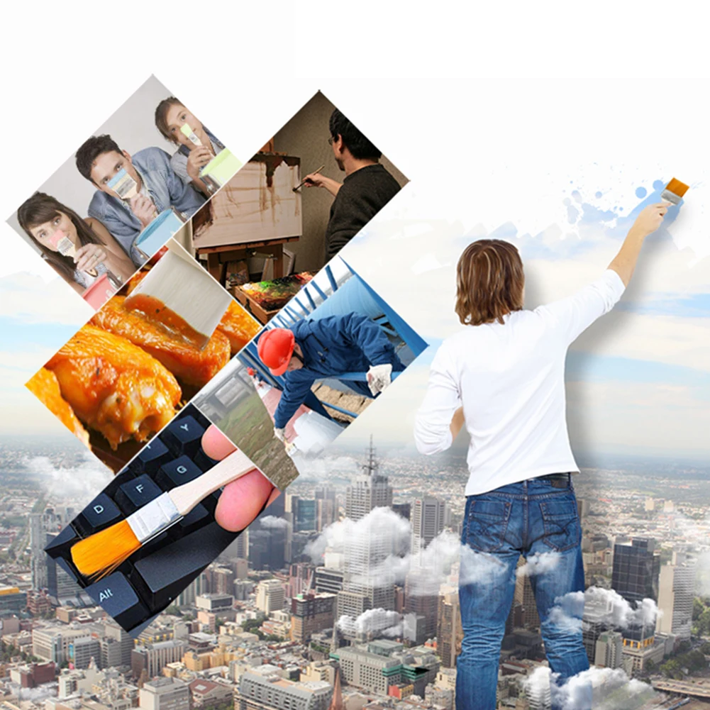 

12pcs Acrylic Oil Painting Soft Wood Handles Paint Brush Watercolor Nylon Art Supplies Portable