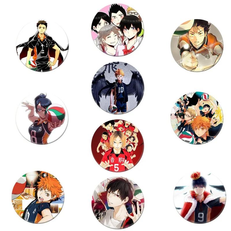 Манга Haikyuu! Значок-брошь Хината шойо 58 мм коллекция японских аниме для рюкзаков