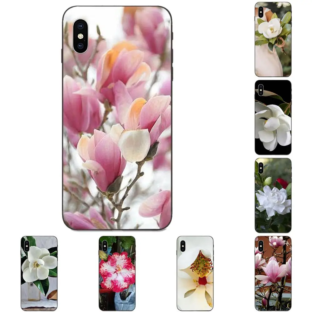 Мягкий с рисунком из ТПУ для телефона Магнолия Bloom Galaxy A8 A9 звезды Примечание 4 8 9 10