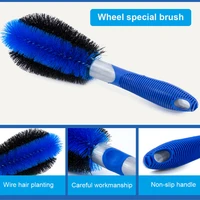 car wheel brush kit wheel cleaning brush rim cleaner brush tire brush fits cars motorcycle bike wheel rims cleaning 3 pack