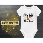Это мой 1-й новогодний детский комбинезон, хлопковые комбинезоны с коротким рукавом для новорожденных девочек и мальчиков, Комбинезоны для новогоднего ребенка
