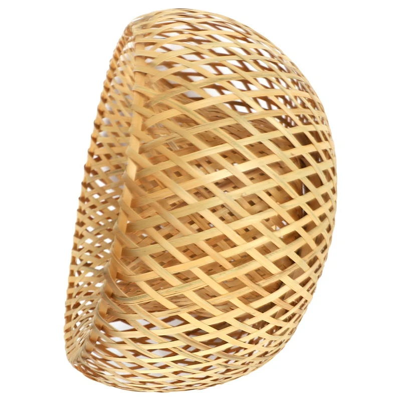 

Bamboo Wicker Rattan Lampshade Hand-Woven Double Layer Bamboo Dome Lampshade Asian Rustic Japanese Lamp Design