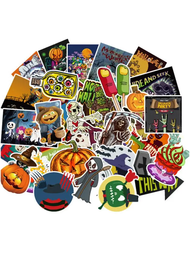 100 шт виниловая наклейка Наклейки Пакет Хэллоуин тема Случайные стильные Стикеры