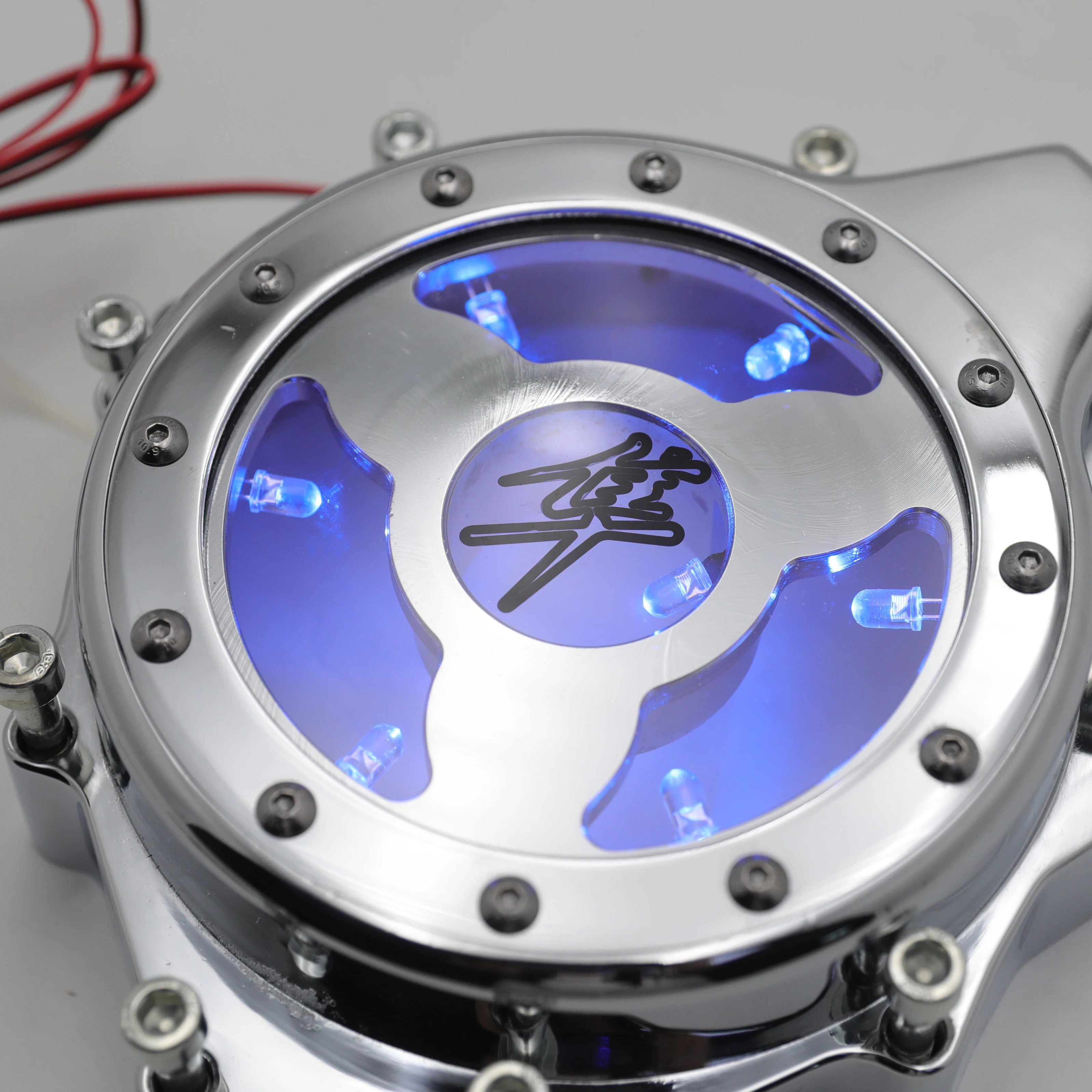 Запчастей мотоцикла синий светодиодный прозрачная двигателя статора Крышка