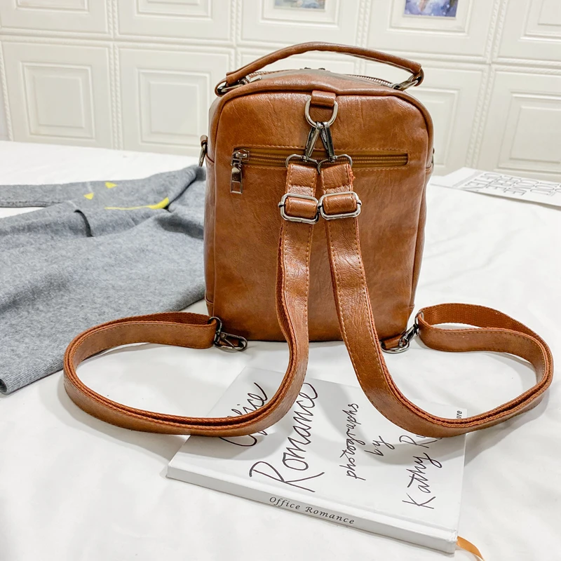 2019 new European and American fashion simplicity women's designer high-quality PU leather backpack XX034 | Багаж и сумки