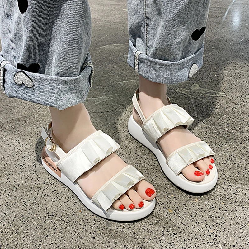 

2021 Summer Black Platform Sandals Suit Female Beige Womens Shoes Clogs With Heel Med Espadrilles Comfort Nude Girls Fashion Th
