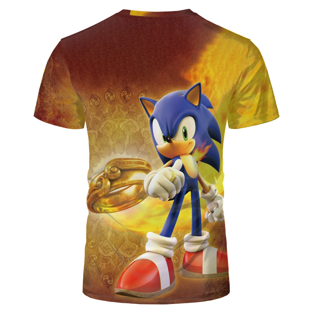 

Men's T-shirt Cartoon Sonic Funny the hedgehog Streetwear anime Tshirt Clothes Blue 3D Printed man Clothing