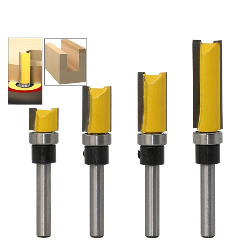 

4x Flush Trim Router Bit 1/4 Shank Straight Milling Cutter Grooving Woodworking