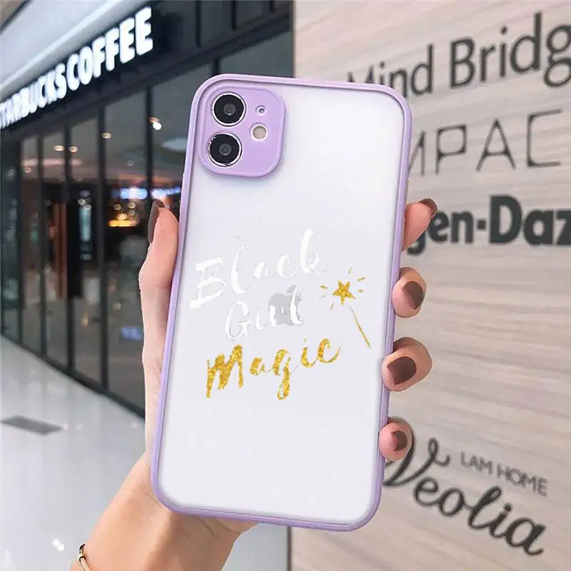 

2bunz Melanin Poppin Aba Phone Case Matte Transparent for iPhone 7 8 11 12 s mini pro X XS XR MAX Plus cover funda
