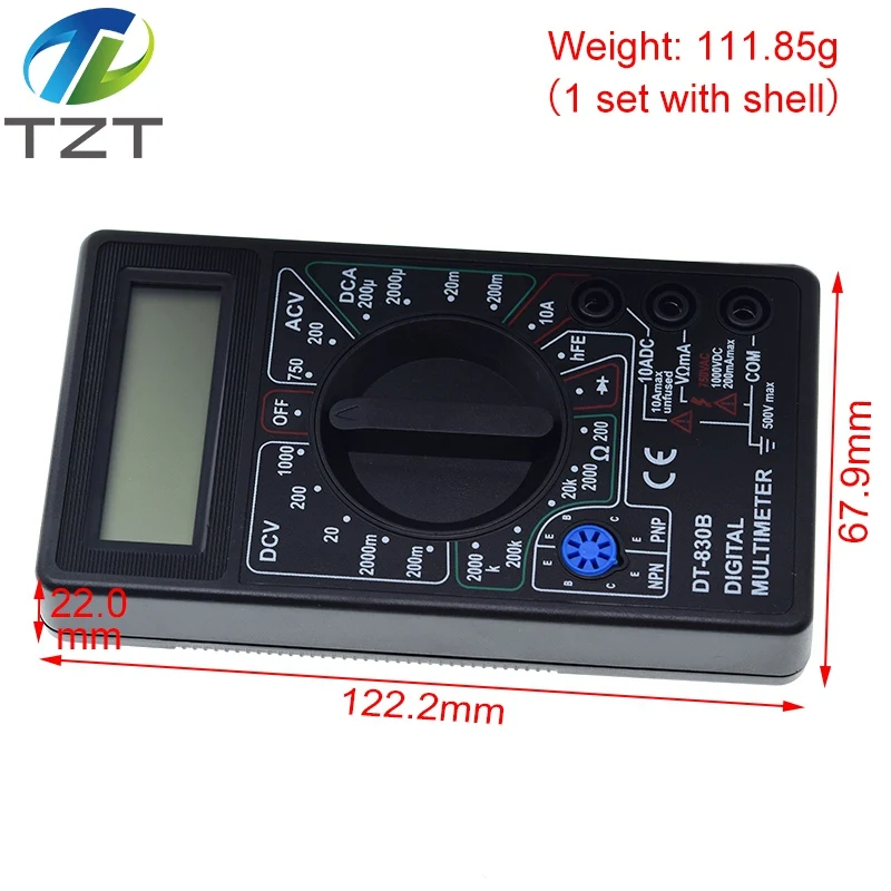 Цифровой мультиметр DT830B AC/DC с ЖК-дисплеем 750 В Вольтметр Амперметр Омметр тестер