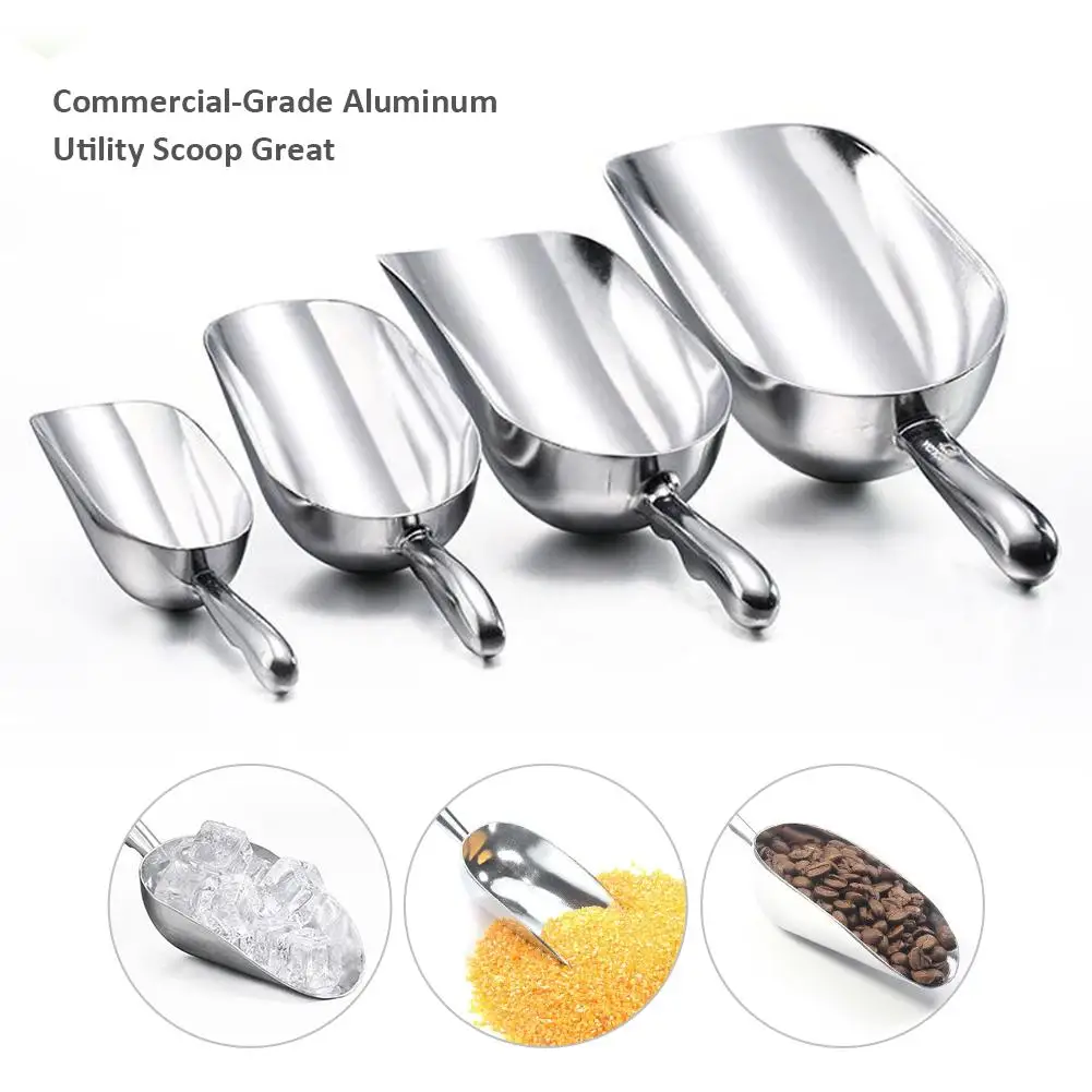 1PCS Bar Ice Scoop Stainless Steel Food Flour Candy Scoop Spice Shovel Bar Kitchen Cooking Tool Dried Fruit Scoop Kitchen Tools