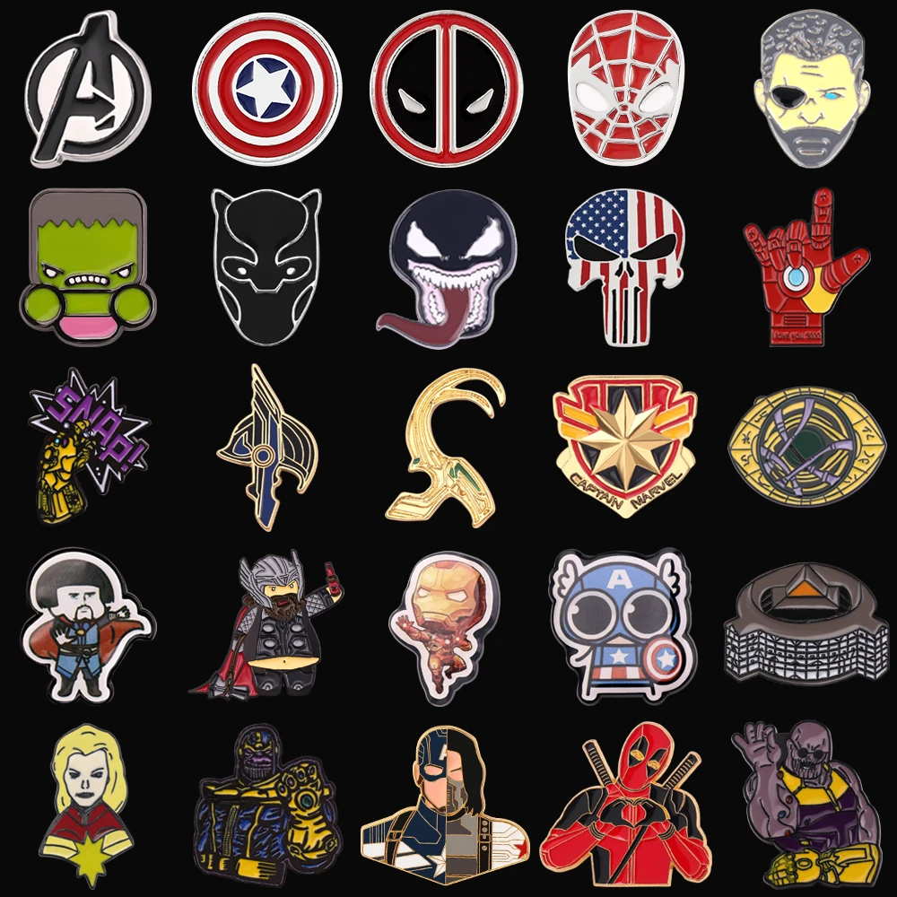 broches-en-email-de-marvel-univers-cinematique-spiderman-captain-america-iron-man-thor-hulk-badges-de-super-heros