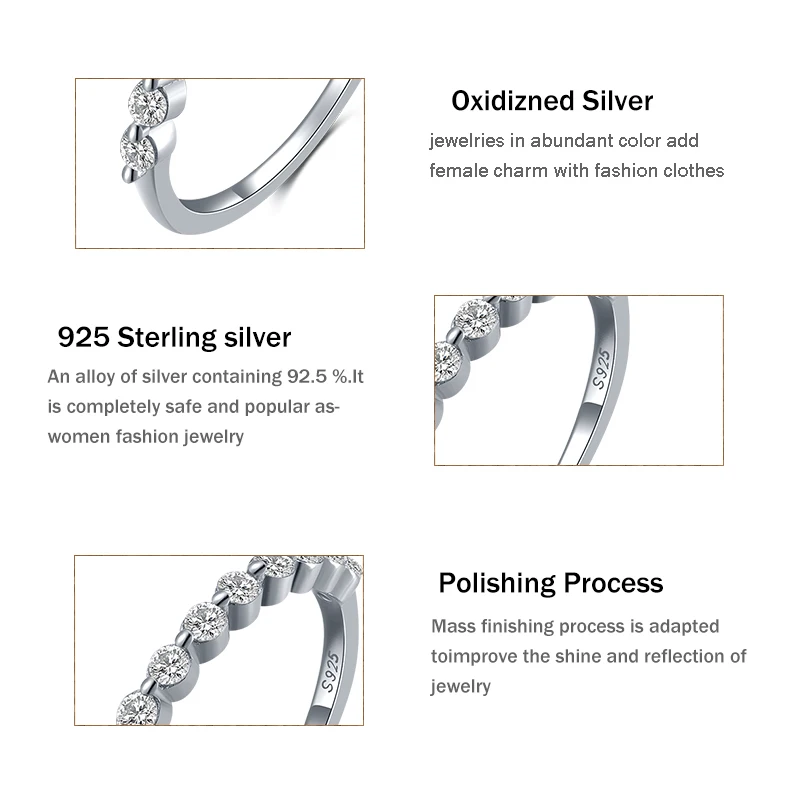 

100% 925 Sterling Silver Ring For Women Rose Gold Minimalist Fashion Designe Fit Wedding Engagement Rings Luxury Jewelry Gifts