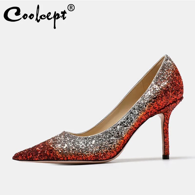 

Туфли Coolcept женские на высоком тонком каблуке, пикантные туфли-лодочки с заостренным носком, модная офисная и Свадебная обувь для вечерние, Р...