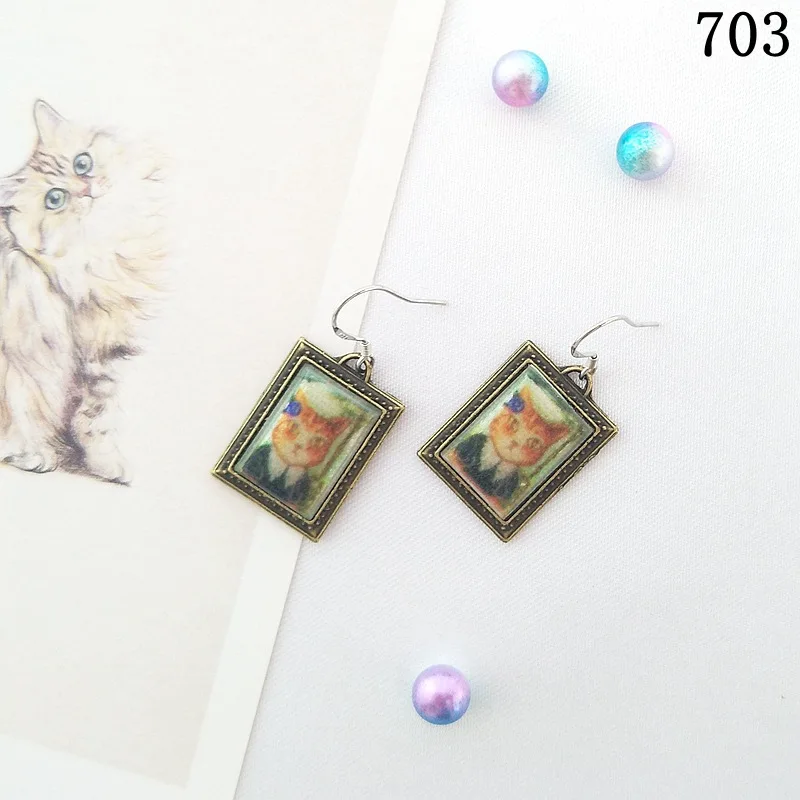 S925 серебряные иглы модные DIY висячие серьги для женщин девочек милая фоторамка