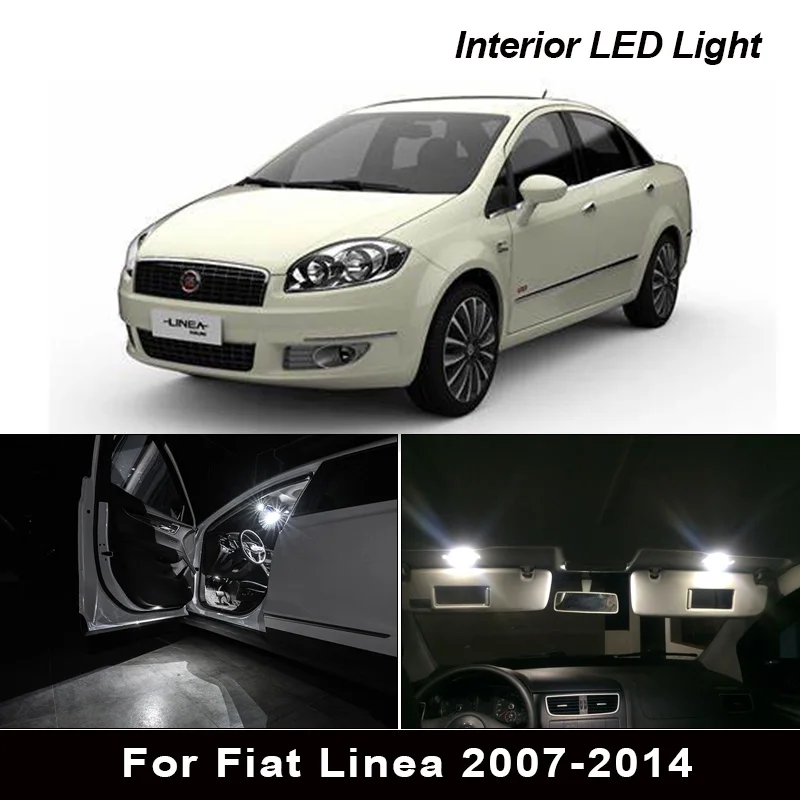 

11pcs Car LED Trunk glove box lamp LED mirror bulbs Interior Dome Map Light Kit For Fiat Linea 2007-2014