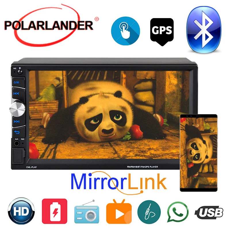 7 дюймовый автомобильный радиоприемник для Apple Android MP5/WMA/ APE/ FLAC/ WAV Авторадио с GPS