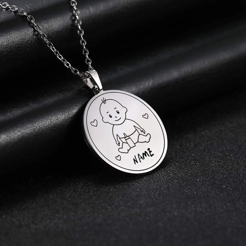 Ожерелье из нержавеющей стали под заказ с именем ребенка | Украшения и аксессуары