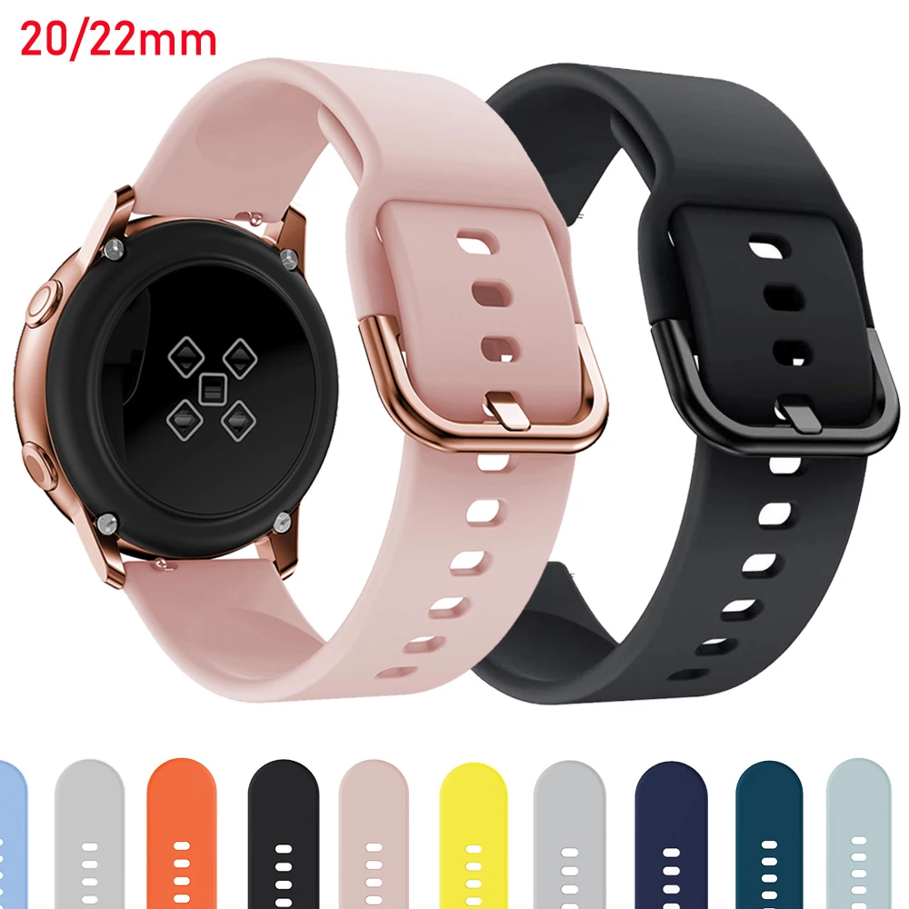 Силиконовый спортивный ремешок для часов Galaxy watch active 2 40 44 смарт Samsung 42 46 мм замена