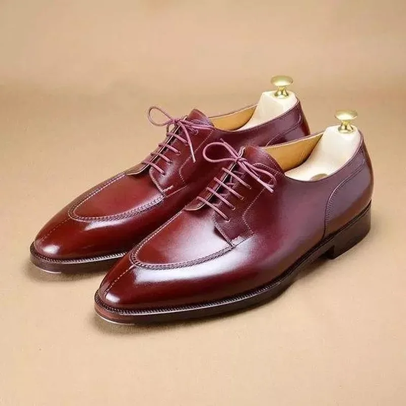 

Men's Pure Color Handmade PU Fashion Business Formal Casual Shoes Youth Trend Pointed Comfortable Fashion Shoes KA029