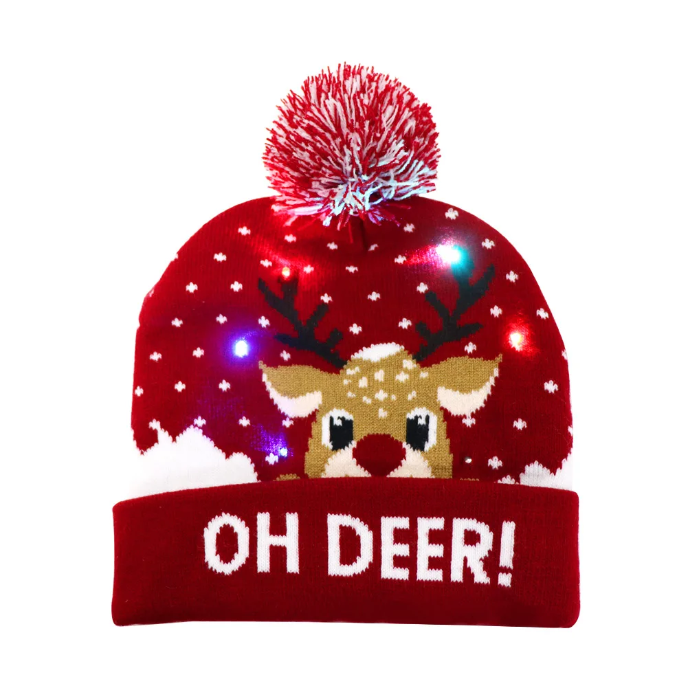 LED hat 2 Войлочные DIY Мини украшения для рождественской елки Санта-собака Лапа чулок детские игрушки подарки мешок поддельные цветы Рождественская елка орнамент год - Цвет: LED hat 2