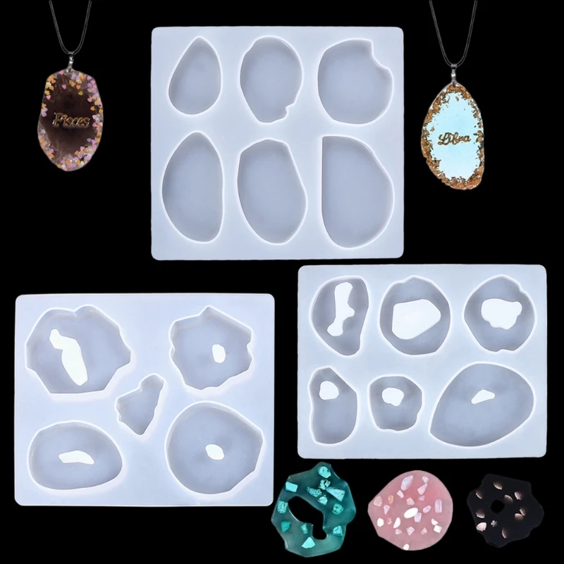 

Crafts Jewelry Finding Crystal Epoxy Resin Mold Necklace Pendant Silicone Mould 85LF