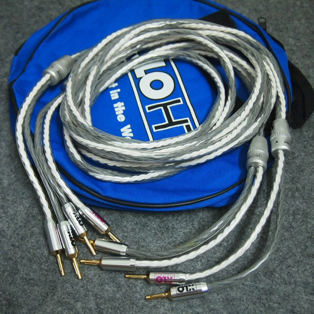 

One Pair HTP6 HIFI audio Speaker Cable banana plug 2.5M