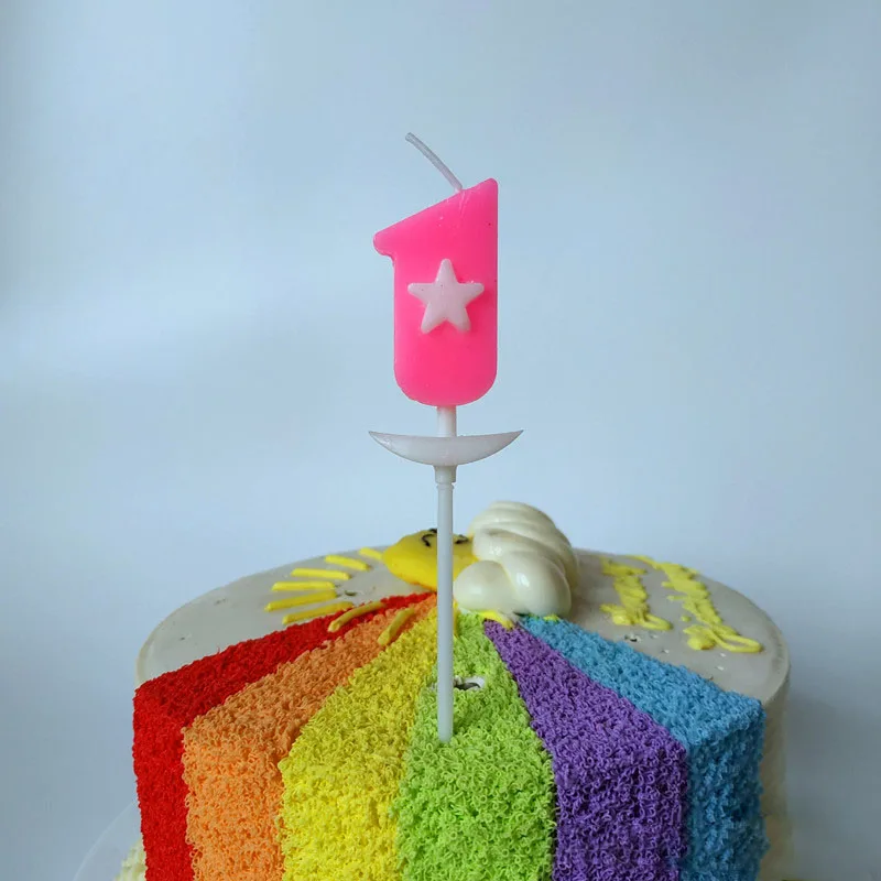 Цифровая свеча со звездами топпер для торта 0 1 2 3 4 5 6 7 8 9 девочек и мальчиков