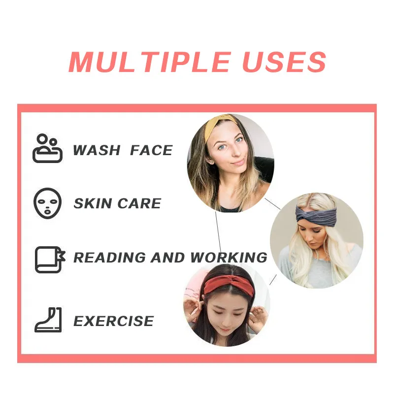 

QIANAO Girls Elastic Hair Bands Top Knot Turban for Women Accessories Bow Head Hoop Hair Accessories for Women