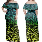 Doginthehole женское сексуальное весеннее Повседневное платье с открытыми плечами и оборками градиентные цвета этническое племенное длинное вечерние нее платье макси Mujer