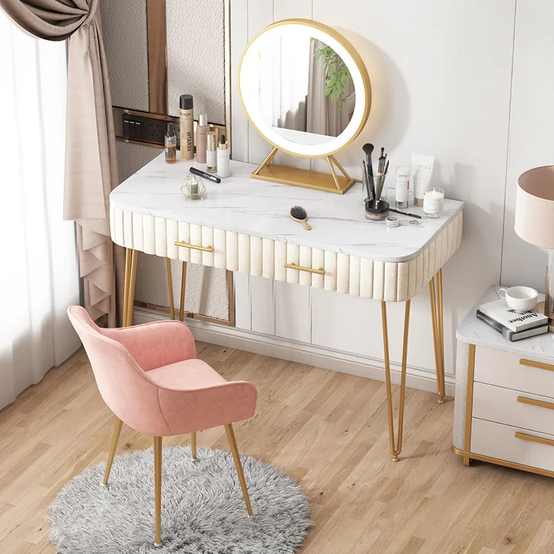 

Dressing table light luxury modern small apartment storage one bedroom makeup table single ins style dressing table vanity table