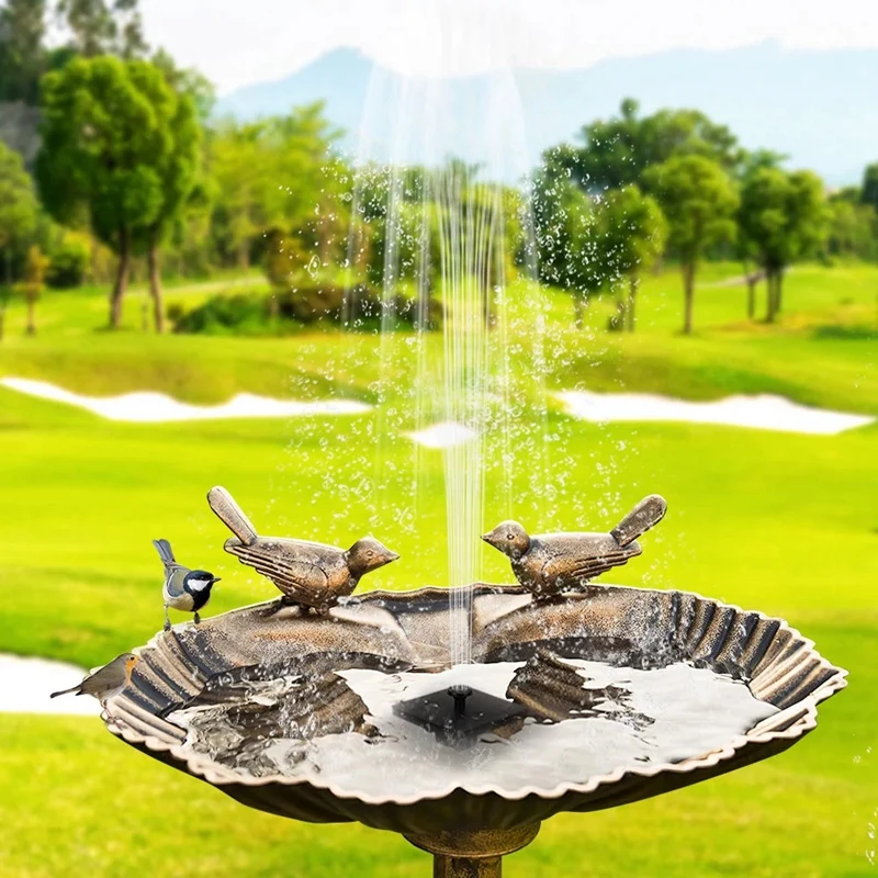 

Водяной фонтан на солнечной энергии, декоративный фонтан с плавающей батареей, для птиц, прудов, сада, внутреннего дворика, газона
