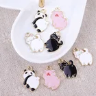 10 шт., подвески панда для изготовления сережек и ожерелий