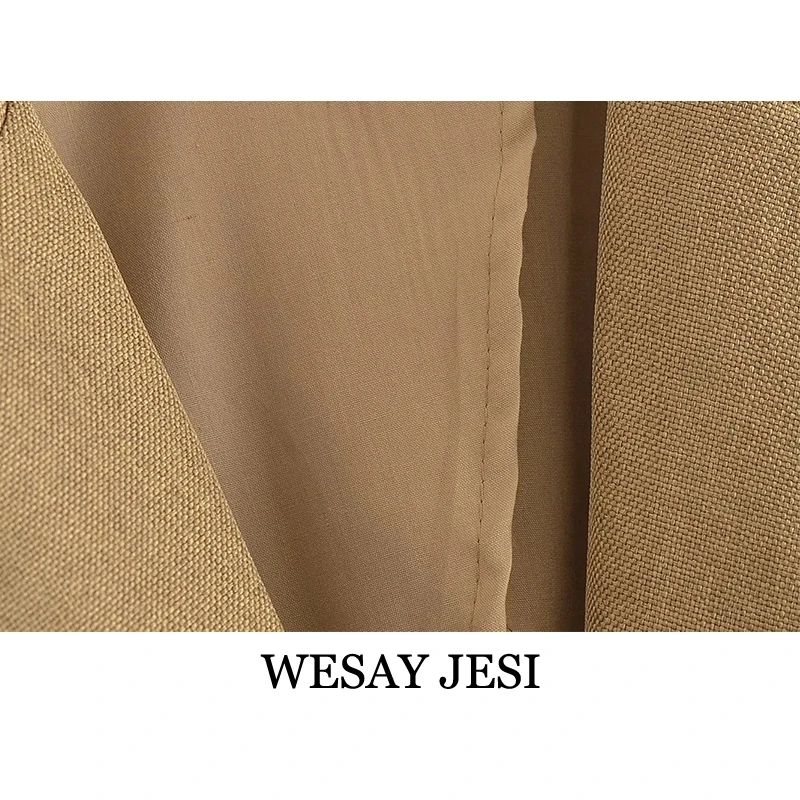 

WESAY JESI Za Women's Clothing 2021 Chic Solid Color Blazer Women Pockets Long Sleeve Fashion Jacket Female Oversize Office Lady