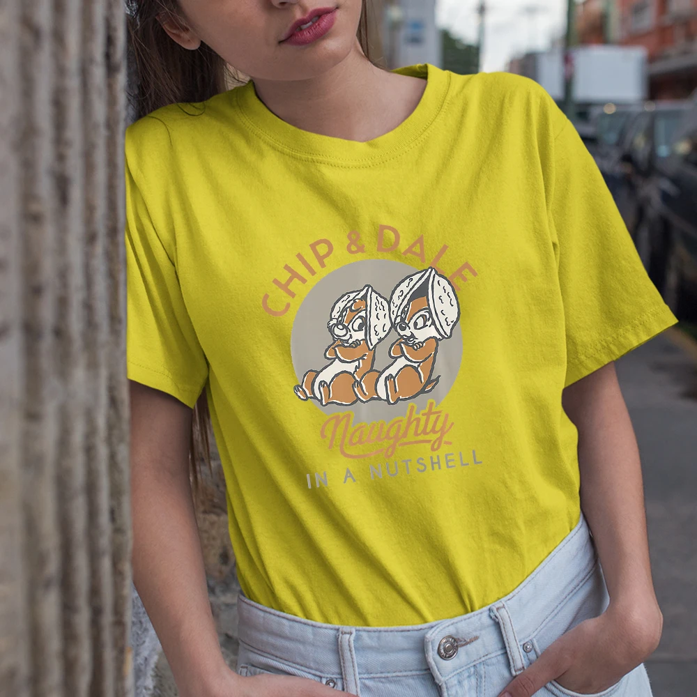 

Summer New Products Disney Women T-shirts Harajuku Style Comfortable Chip 'n' Dale Cartoon Printing T Shirts Female Four Seasons