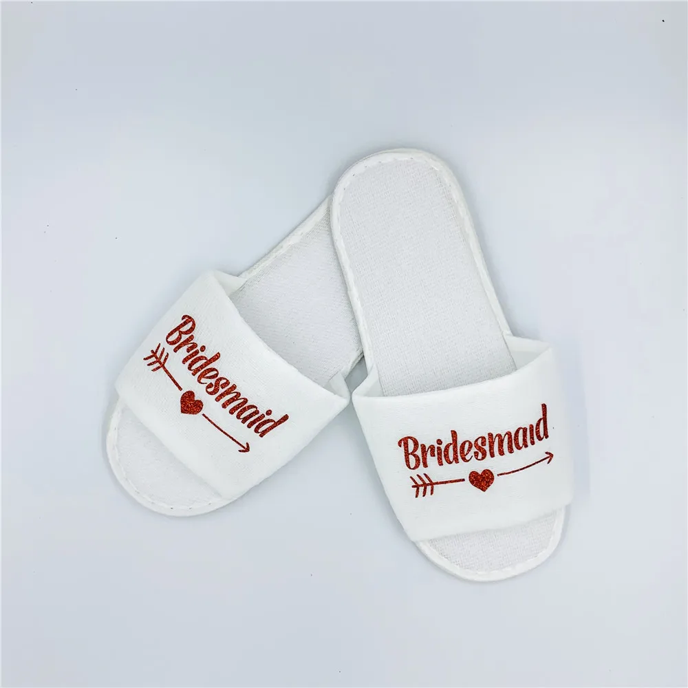 S1 Red Bridesmaid Свадебные украшения; мягкие тапочки для невесты; кожаные туфли для невесты; вечерние туфли для девичника; Q - Цвет: S1 Red Bridesmaid