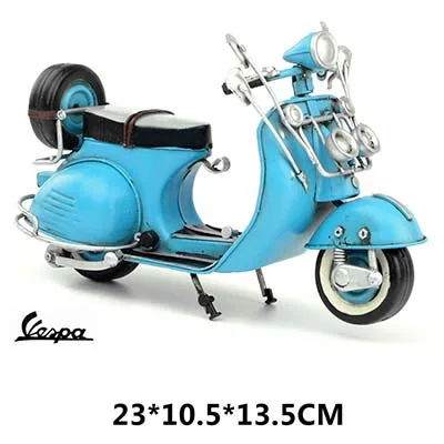 blue Vespa модель розовый синий vintag 1955 Италия старый автомобиль металлическая игрушка 2 колеса мотоцикл 1:12 Модель двигателя для bjd Blyth кукла фотография - Цвет: blue