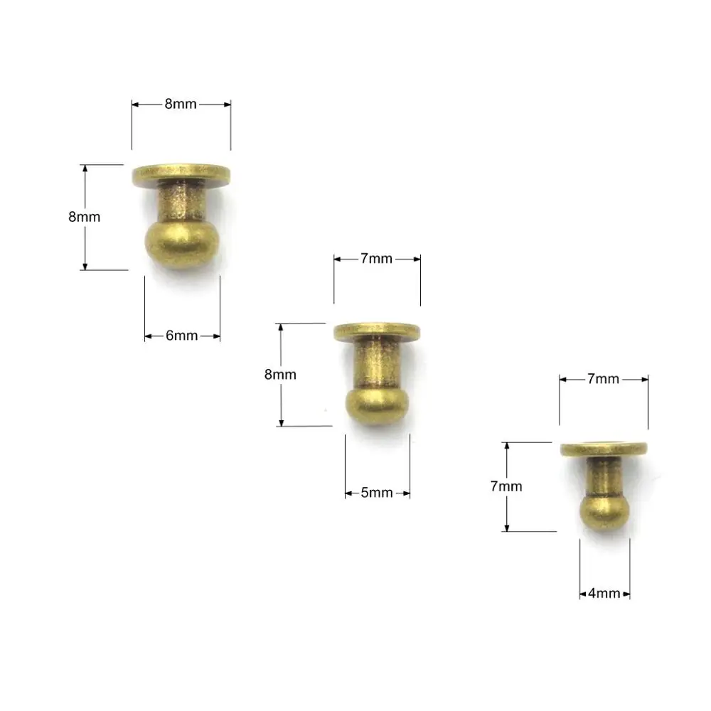 KALASO набор из 10 латунных ручек винтовые заклепки круглых головок с кожаным