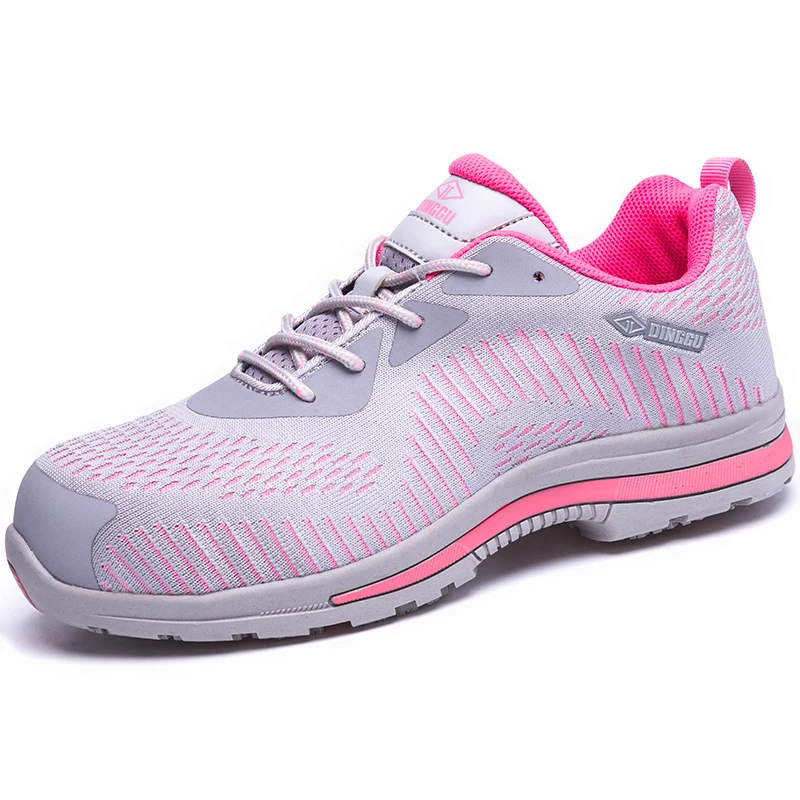 

Женские повседневные защитные ботинки, дышащие летние розовые рабочие ботинки со стальным носком, защитные ботинки, защитная обувь